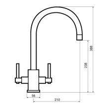 Bluci Vessona Twin Lever Tap Dimensions