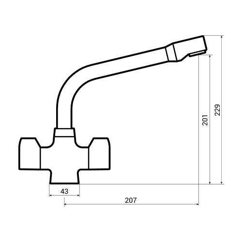 Bluci BRENTA ECO Water Saving Kitchen Tap Dimensions