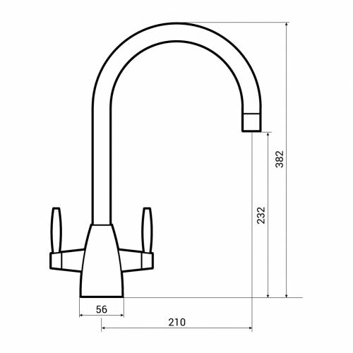 Bluci RIENZA Twin lever Kitchen Tap Dimensions