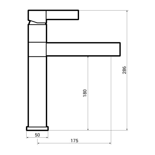 Bluci Lama Single Lever Super Slim Kitchen Tap Dimensions