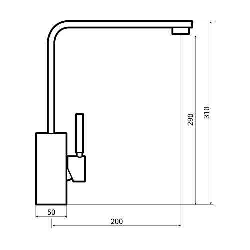 Bluci Lineare WRAS Approved Single Lever Kitchen Tap Dimensions