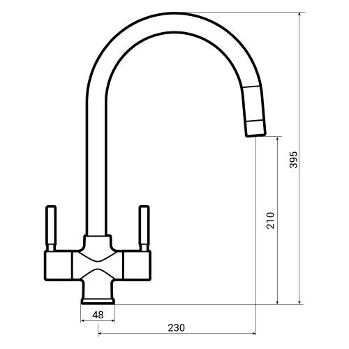 Bluci SANTERO Pull Out Rinse Kitchen Tap Dimensions