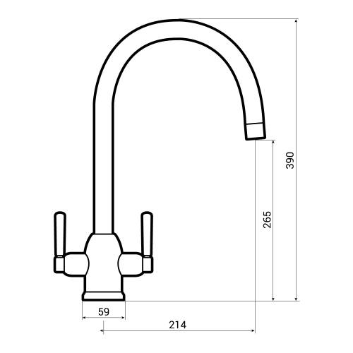 Bluci Vertigo Twin Lever Monobloc Kitchen Tap Dimensions