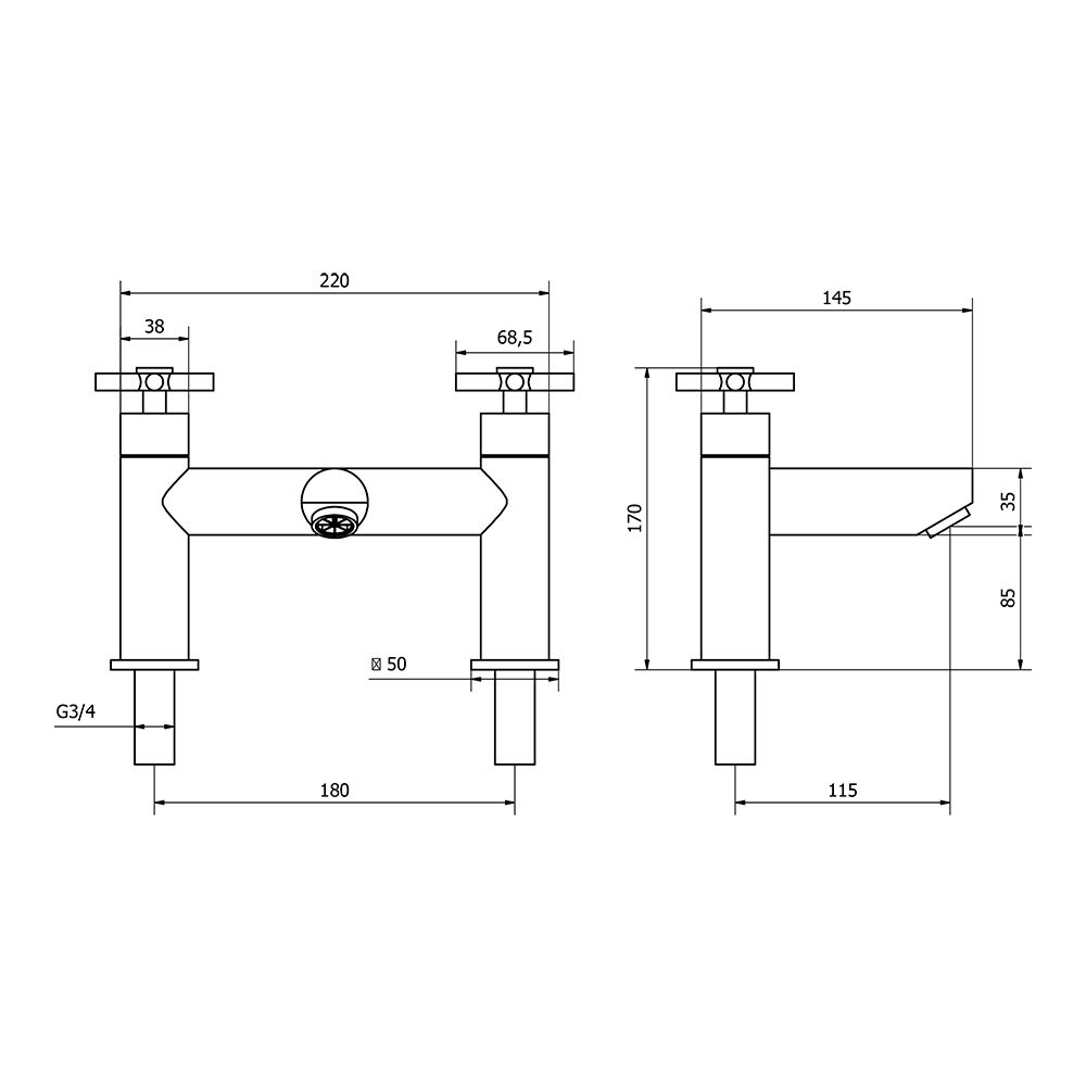 Aquabro DUNE Bath Filler Tap