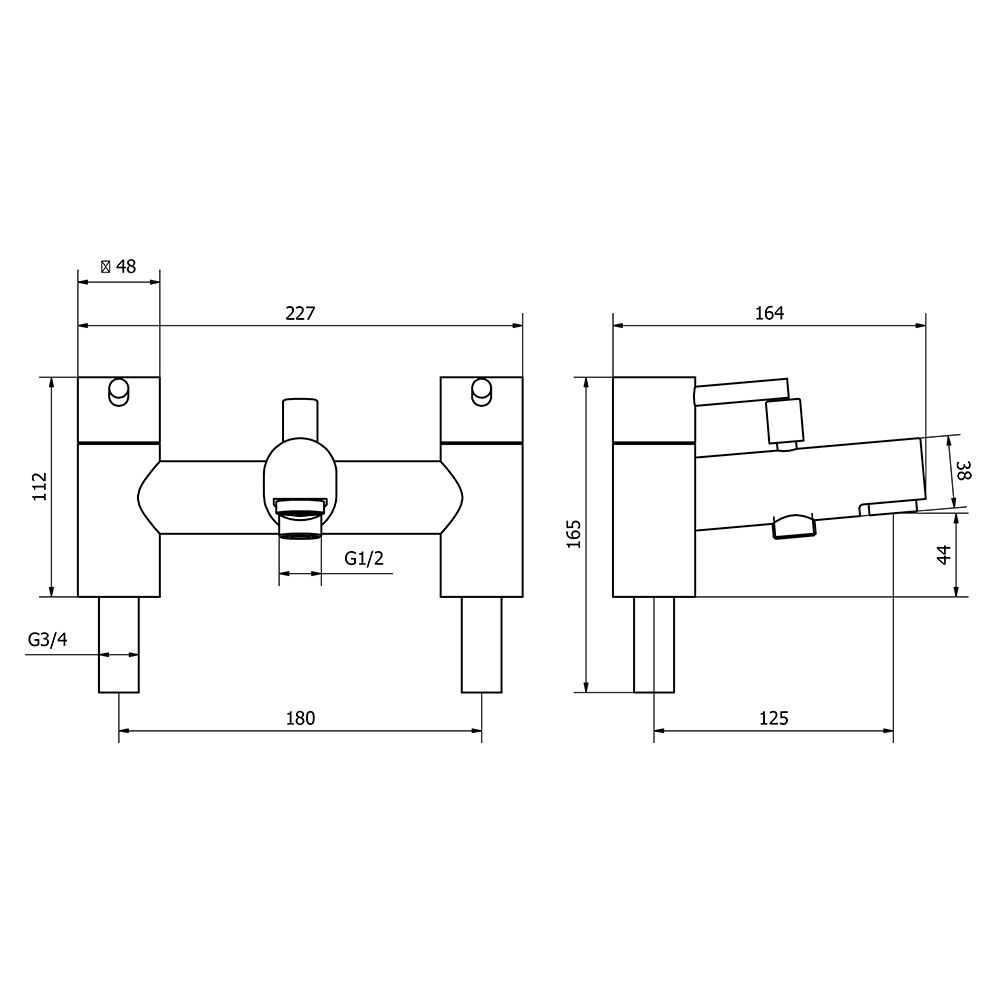Aquabro DALTON Bath Shower Mixer Tap