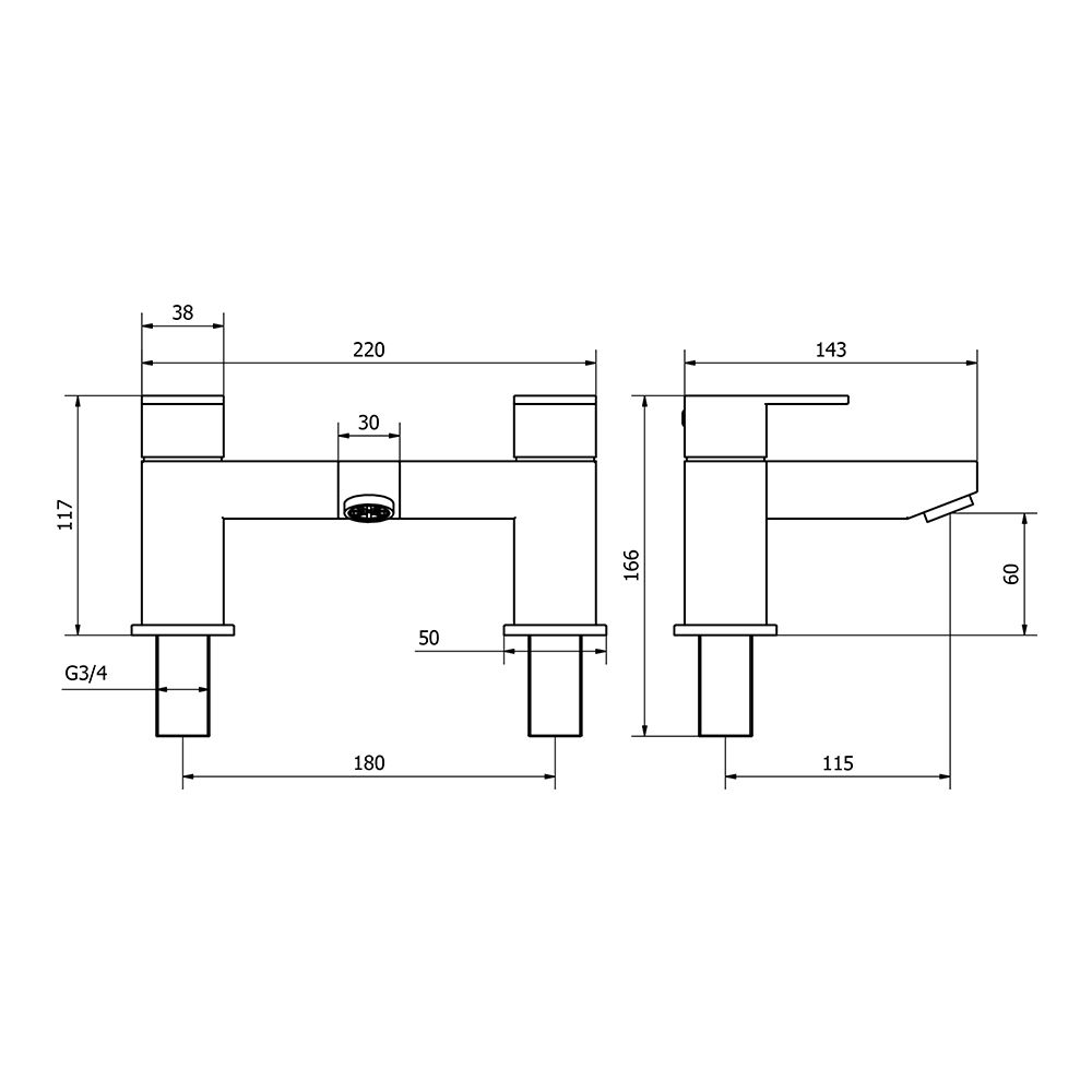 Aquabro FORM Bath Filler Tap
