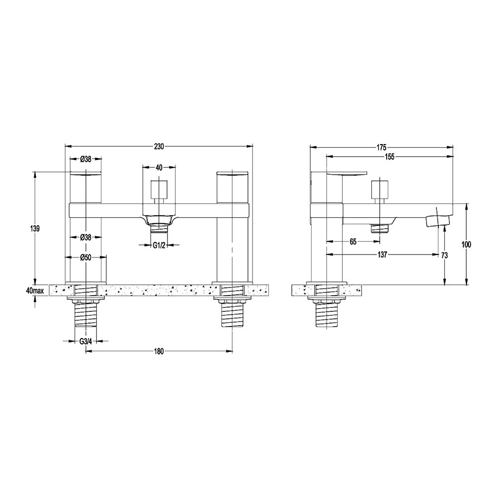 Aquabro WIND Bath Shower Mixer
