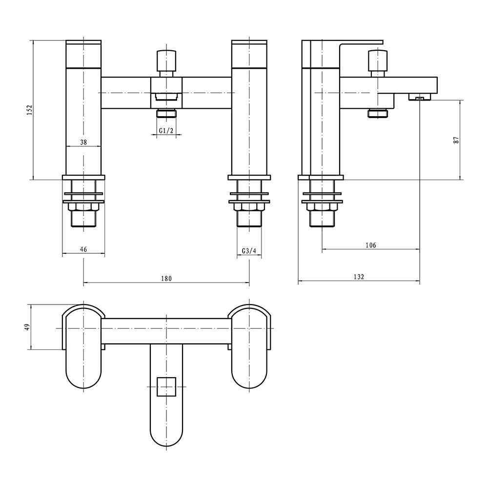 Aquabro GENTO Bath Shower Mixer Tap