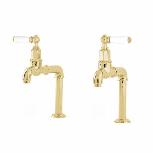 Perrin and Rowe 4332 Mayan Bibcock Handle Kitchen Tap in Gold