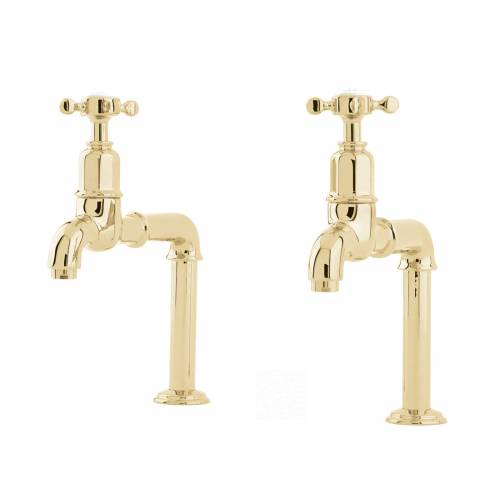 Perrin and Rowe 4338 Mayan Bibcock Handle Kitchen Tap in Gold