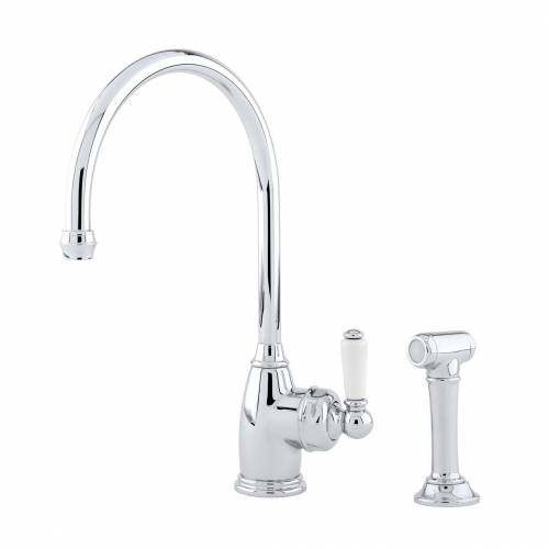 Perrin and Rowe 4346 Parthian Kitchen Tap with Rinse in Chrome