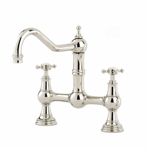 Perrin and Rowe 4750 Provence Bridge Kitchen Tap in Nickel