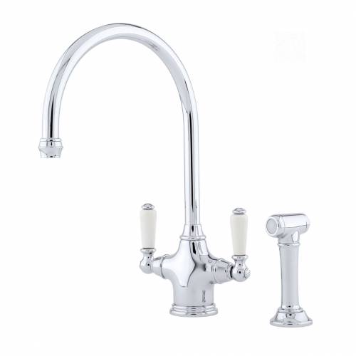 Perrin and Rowe 4360 Phoenician Kitchen Tap with Rinse in Chrome