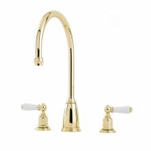 4371 ATHENIAN Three Hole Mixer Tap with Lever Handles in Gold