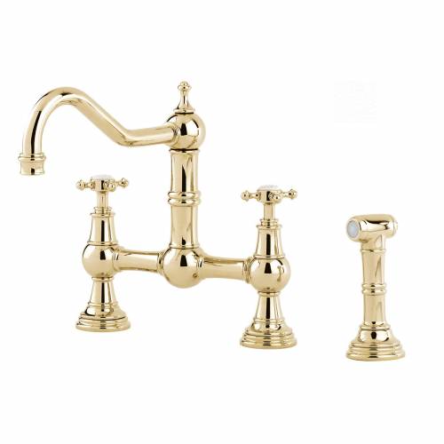 Perrin and Rowe  4755 Kitchen Tap with Rinse in Gold
