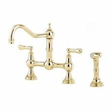 Perrin and Rowe 4756 Provence Kitchen Tap with Rinse in Gold