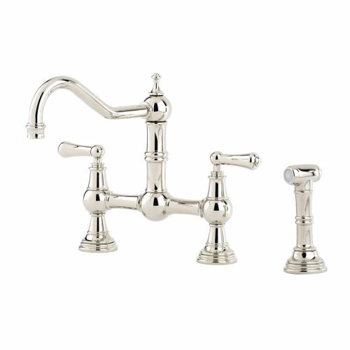 Perrin and Rowe 4756 Provence Kitchen Tap with Rinse in Nickel