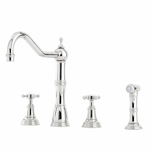 Perrin and Rowe 4775 Alsace Kitchen Tap with Rinse in Chrome
