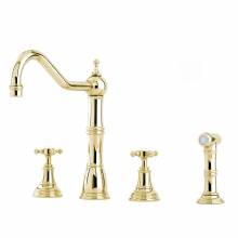 Perrin and Rowe 4775 Alsace Kitchen Tap with Rinse in Gold