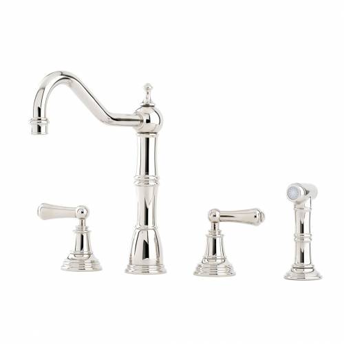 Perrin and Rowe 4776 Alsace Kitchen Tap with Rinse in Nickel