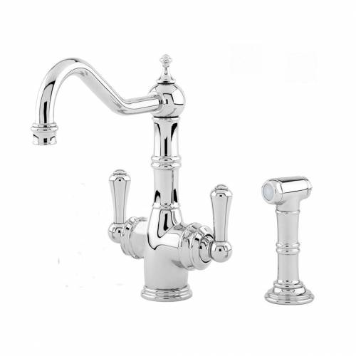 1570 AQUITAINE Dual Lever Filtration Mixer Tap with Rinse in Chrome