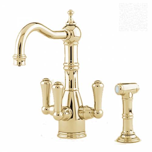 1575 PICARDIE Filtration Mixer Tap with Rinse in Gold