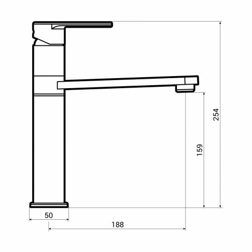 Abode Prime Single Lever Kitchen Tap Dimensions