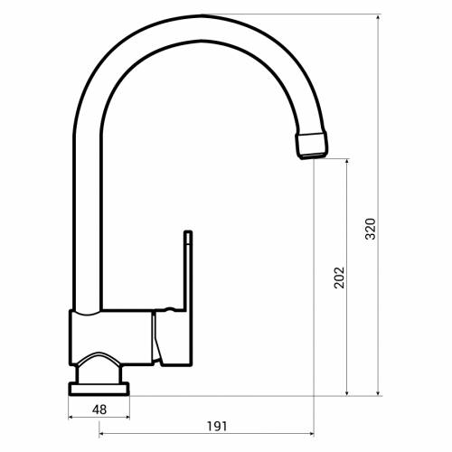 Abode Czar Single Lever Kitchen Tap Dimensions