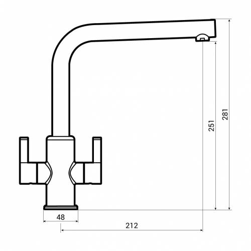 Abode ALTHIA Monobloc Kitchen Tap Dimensions