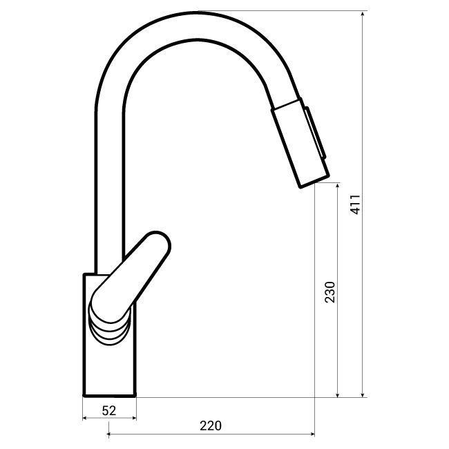FOCUS 240 Kitchen Mixer Tap with PullOut Spray