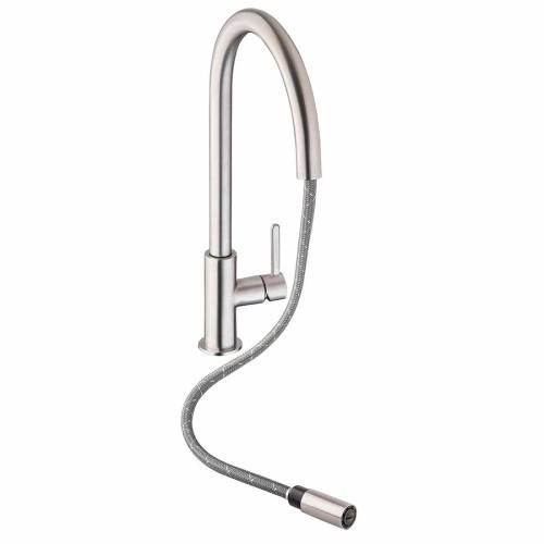 Abode ALTHIA Pull Out Spray Kitchen Tap in Brushed with Spray Pulled Out
