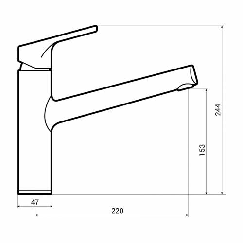 Abode Mercury Single Lever Kitchen Tap Dimensions