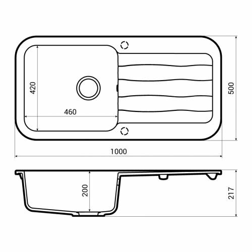 Abode DUNE 1.0 Bowl Granite Kitchen Sink Dimensions