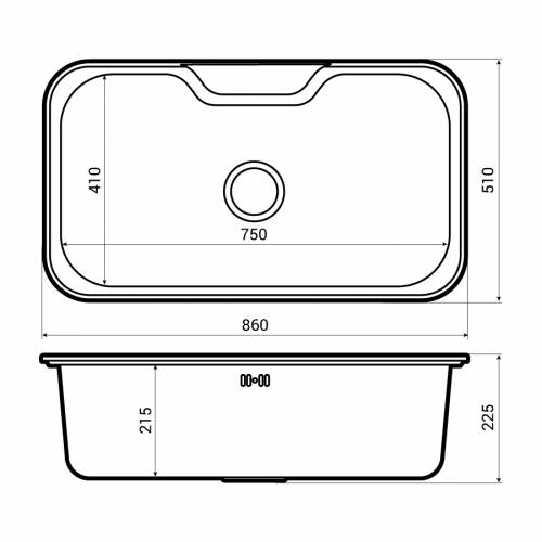 Abode Matrix R50 XL 1.0 Bowl Undermount Kitchen Sink Dimensions