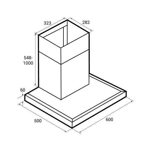 Caple BXC611 Wall Chimney Cooker Hood Dimensions