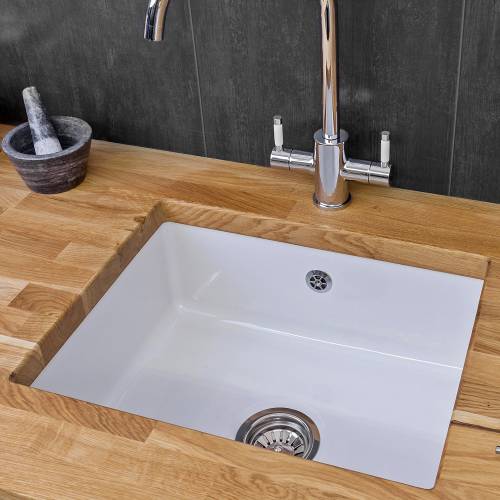 Reginox MATARO Single Bowl Ceramic Undermount Kitchen Sink Lifestyle