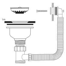 Caple CPK1900 Square Overflow Waste Kit