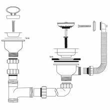 CPK1100 2.0 Bowl Stainless Steel Waste Connection Kit