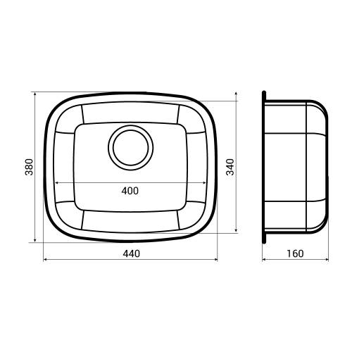 L18 3440 Single Bowl Kitchen Sink Dimensions