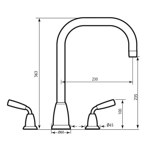 Perrin & Rowe 4873 Titan Three Hole Kitchen Tap