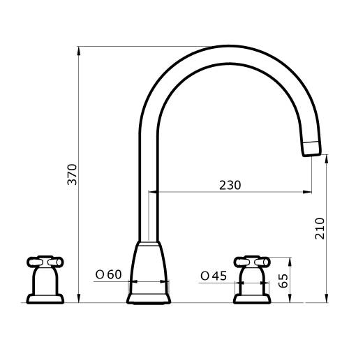 Perrin and Rowe CALLISTO 4885 Kitchen Tap Technical Image