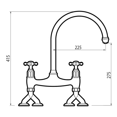 Perrin and Rowe Ionian 4192 Kitchen Tap Technical Image