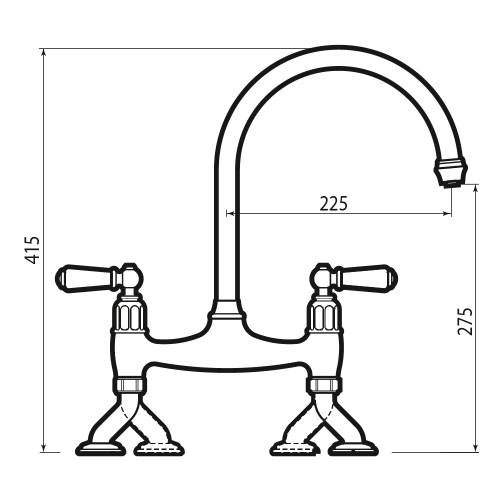 Perrin and Rowe Ionian 4193 Kitchen Tap Technical Image
