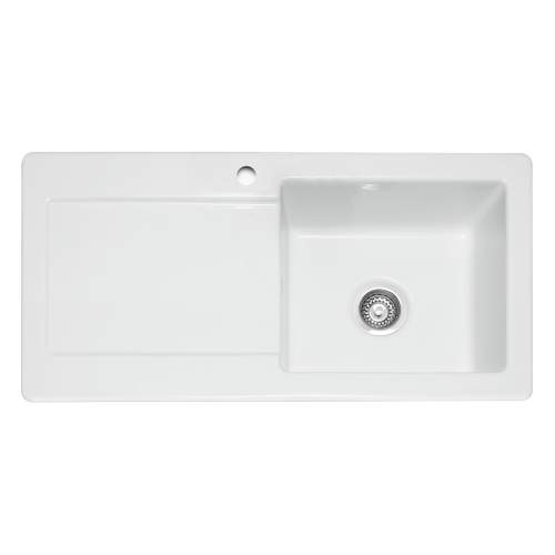 Caple Foxboro 100 Ceramic Single Bowl Sink LH Drainer