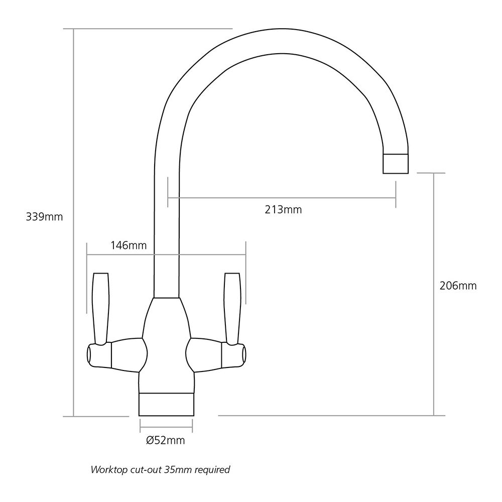 Caple AVEL Twin Lever Kitchen tap