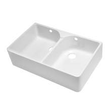 FARMHOUSE 80 Double Bowl Belfast Sink with No Wastes