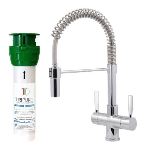 Bluci FiltroPro Professional Filter Kitchen Tap with White Handles