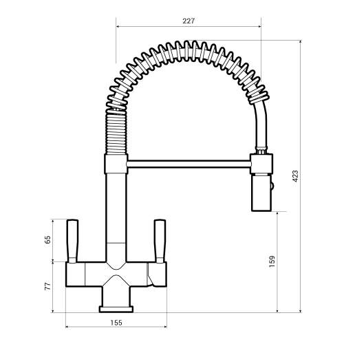 Bluci FiltroPro Professional Filter Kitchen Tap Technical Drawing