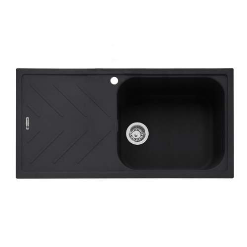 Caple Veis 100 Inset Kitchen Sink With Drainer - Anthracite