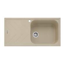 Veis 100 Inset Sink With Drainer - Desert Sand